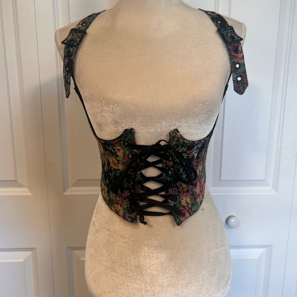 Dolls Kill Tops - Dolls Kill Multicolor Lace-Up Corset Top